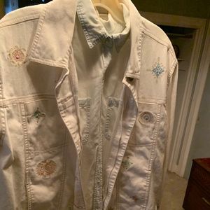 Blassport ladies large embroidered denim jacket